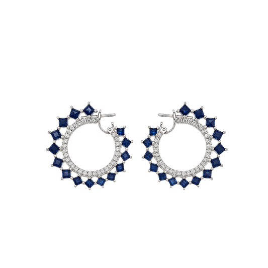 Aretes con zafiros Y diamantes