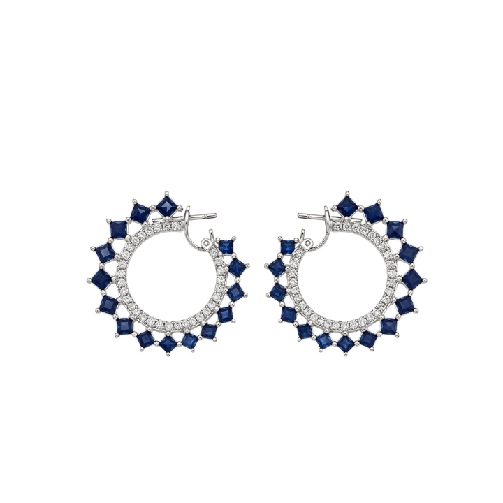Aretes con zafiros Y diamantes