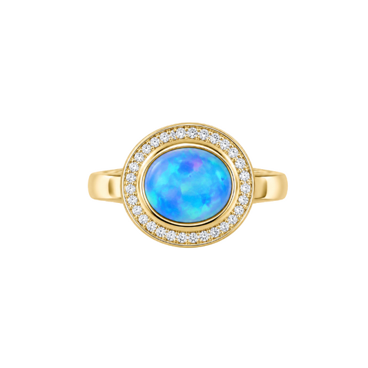 Anillo de opalo con diamantes
