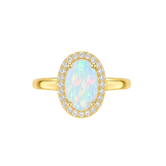 Anillo de opalo con diamantes