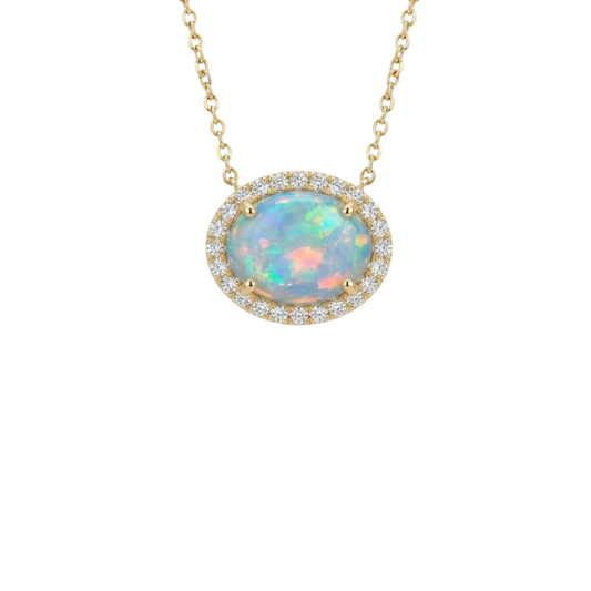 Collar de opalo con diamantes