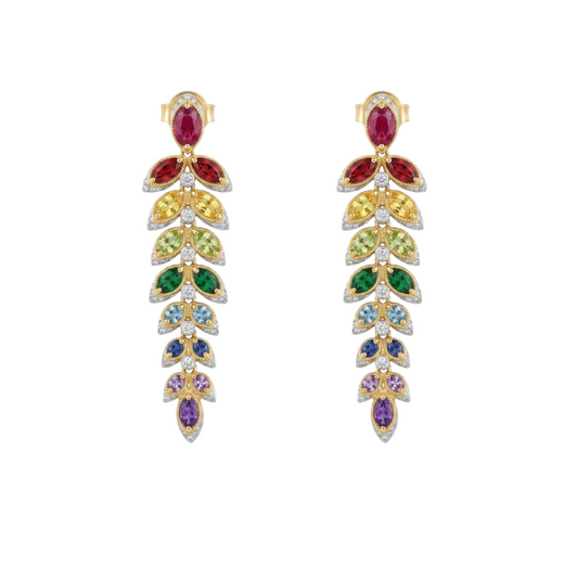 Aretes de zafiros y diamantes