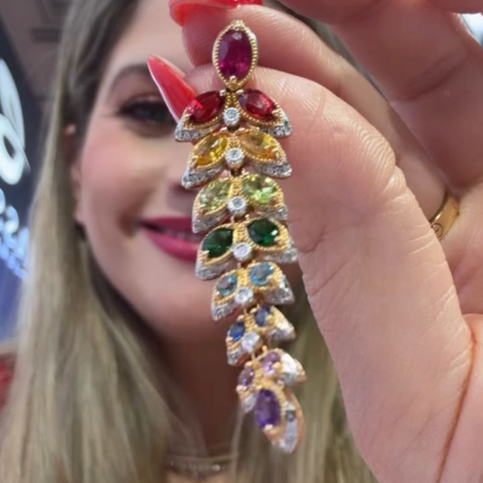 Aretes de zafiros y diamantes