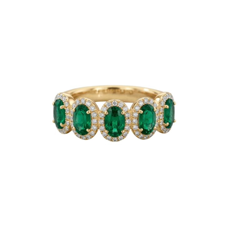 Churumbela con esmeraldas y diamantes