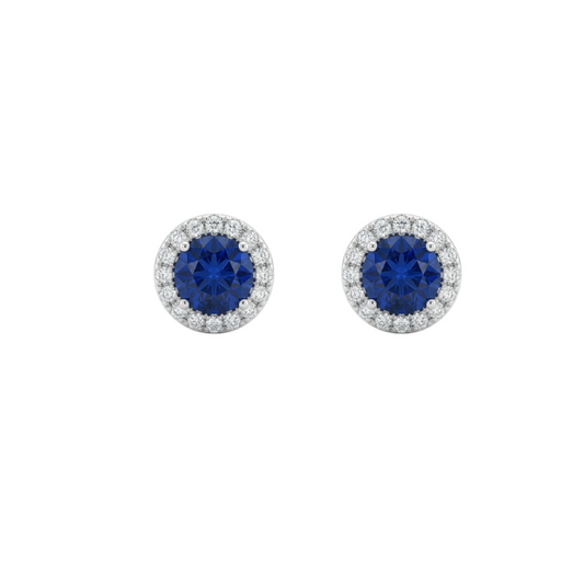 Aretes de zafiro con diamantes