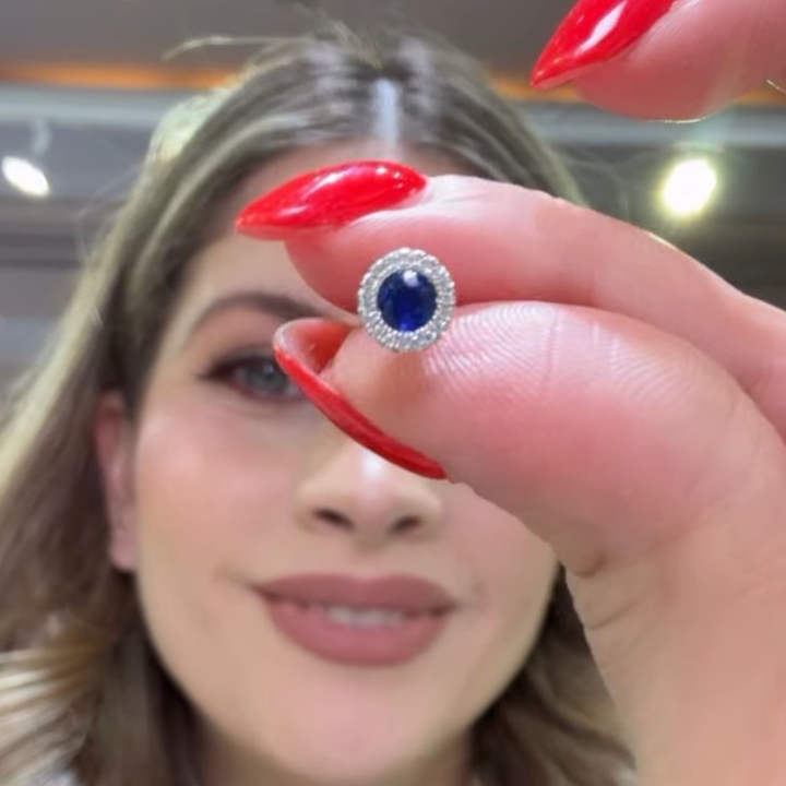 Aretes de zafiro con diamantes