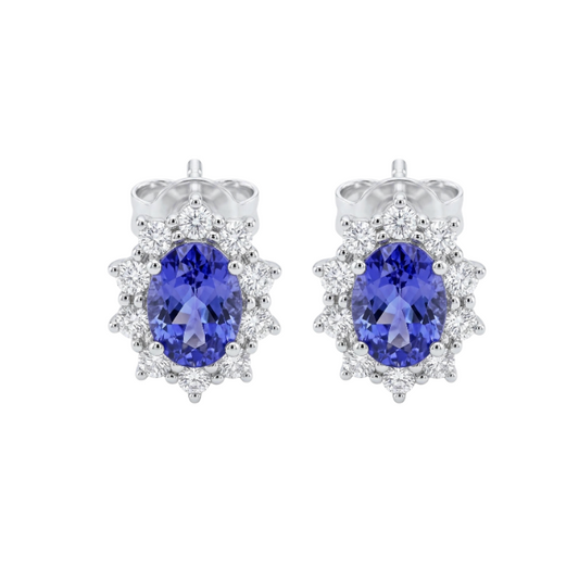 Aretes de zafiro con diamantes