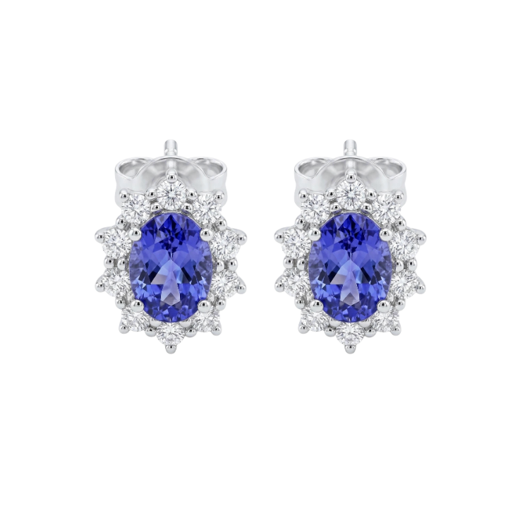 Aretes de zafiro con diamantes