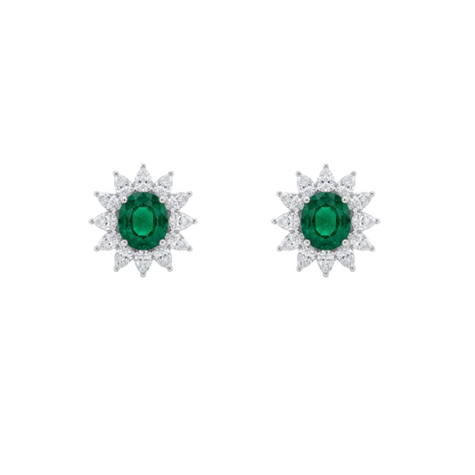 Aretes de esmeralda con diamantes