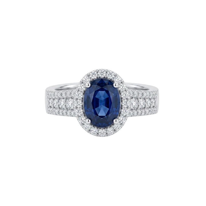 Anillo de zafiro y diamantes