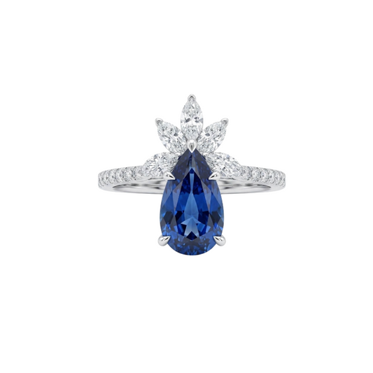 Anillo de zafiro y diamantes