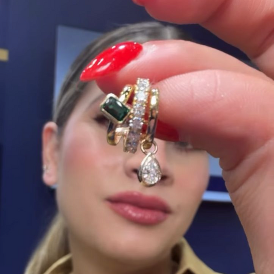 Aretes de esmeralda con diamantes LAB