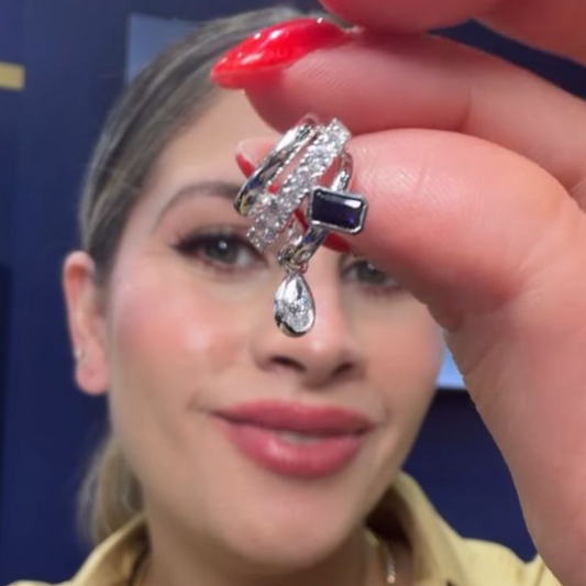 Aretes de zafiro con diamantes LAB