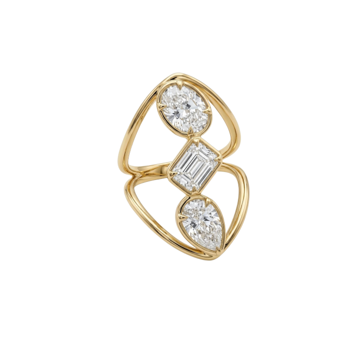 Anillo con 3 diamantes