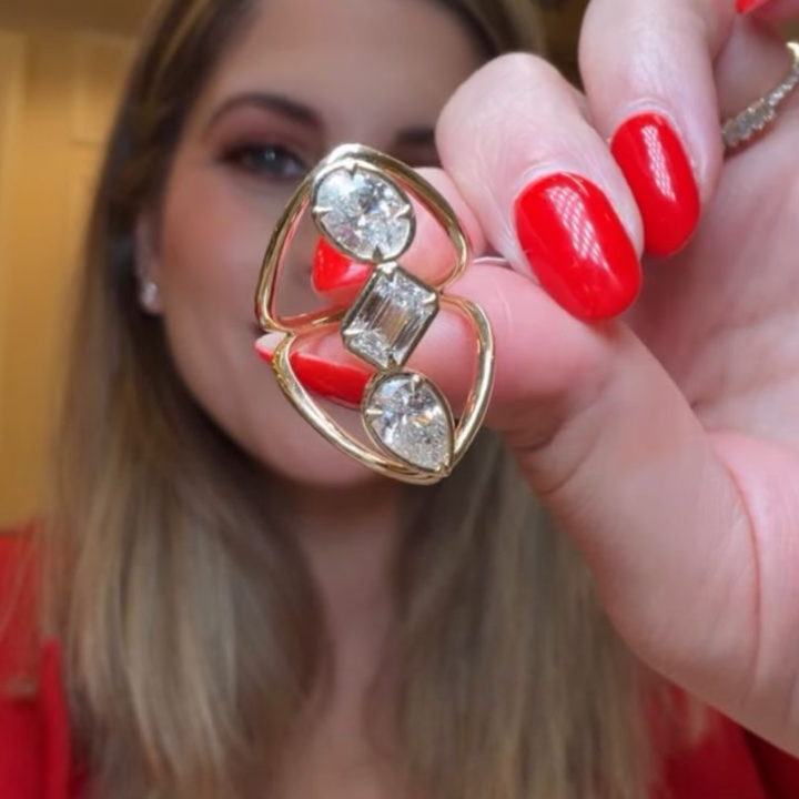 Anillo con 3 diamantes