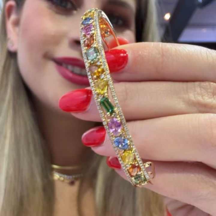 Pulsera con zafiros y diamantes