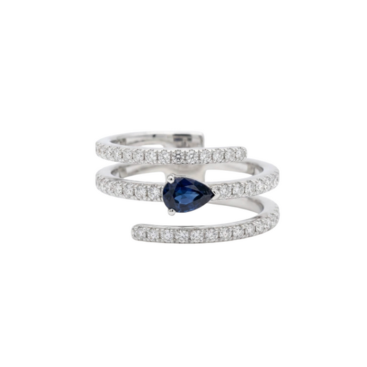 Anillo de zafiro y diamantes