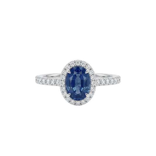 Anillo de zafiro y diamantes