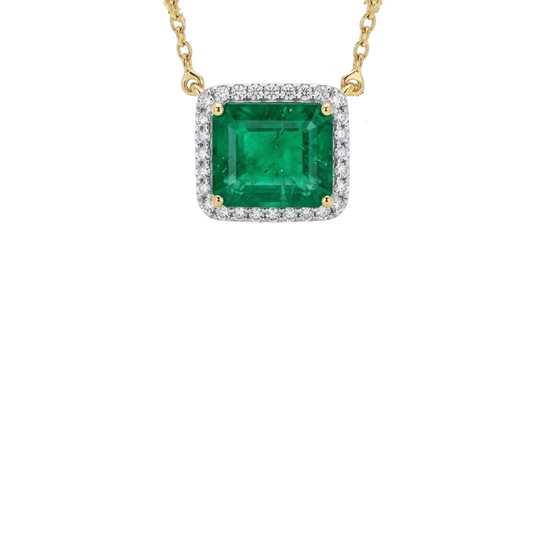 Collar de esmeralda con diamantes