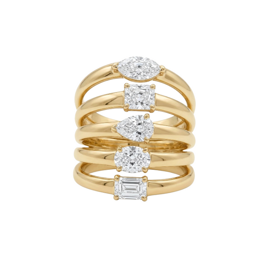 Anillo con 5 diamantes