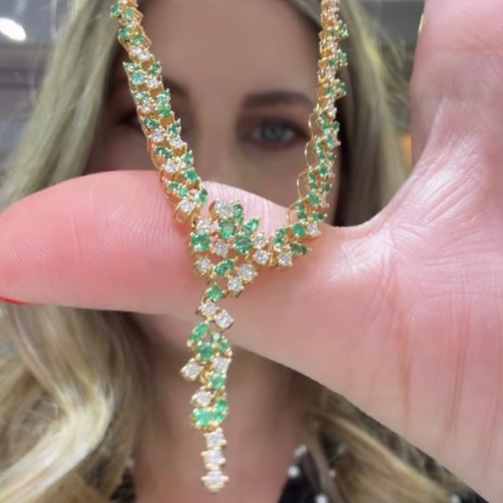Collar de esmeralda y diamantes