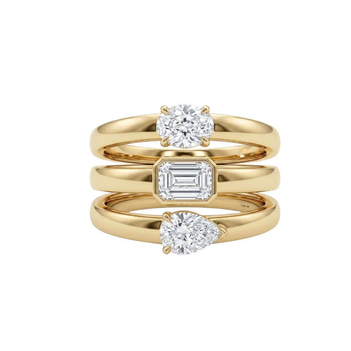 Anillo con 3 diamantes