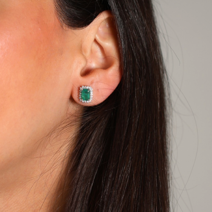 Aretes Esmeralda Diamantes