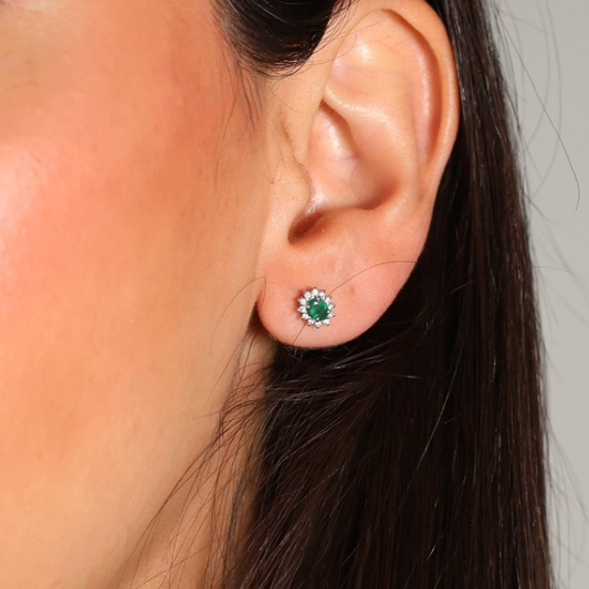 Aretes Esmeralda Diamantes