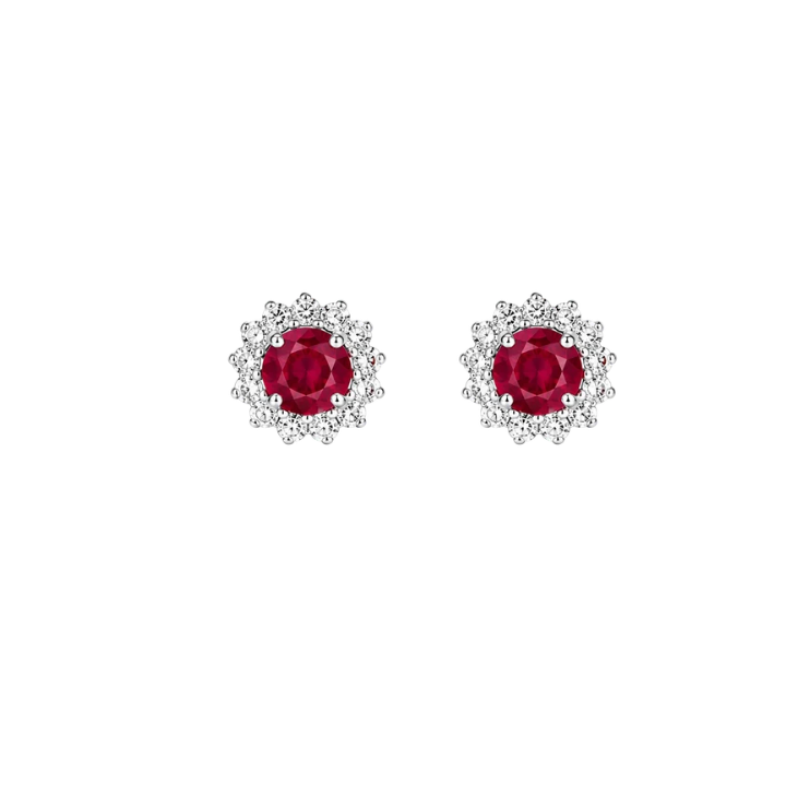 Aretes Rubí Diamantes
