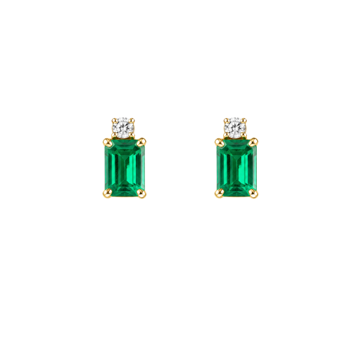 Aretes Esmeralda Diamantes
