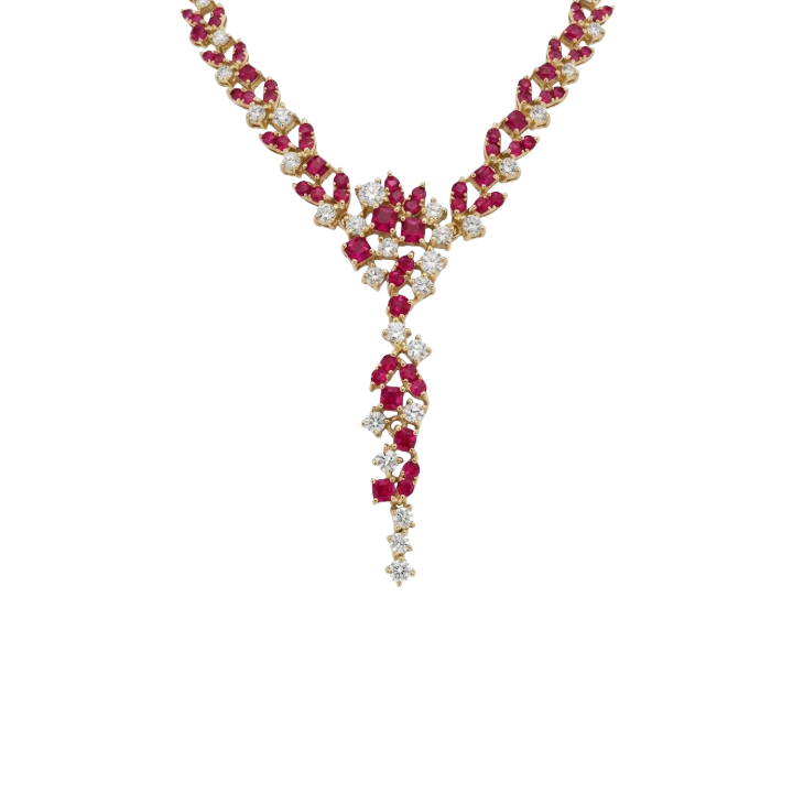 Collar de rubíes y diamantes