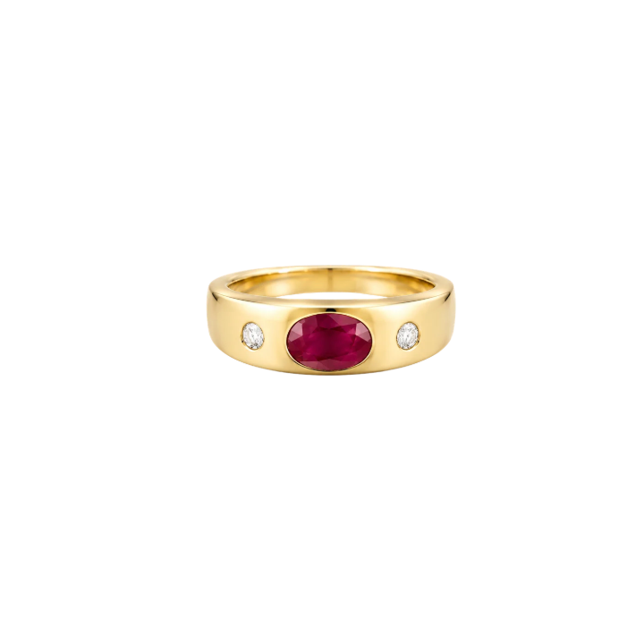 Anillo Rubí Diamantes