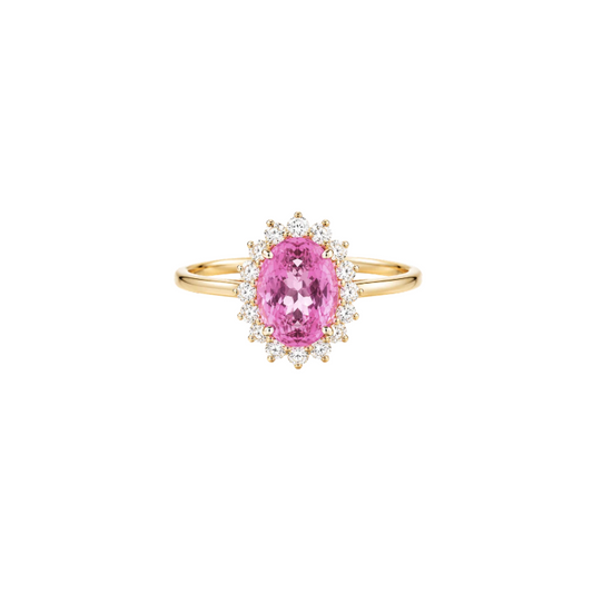 Anillo Zafiro Rosa Diamantes