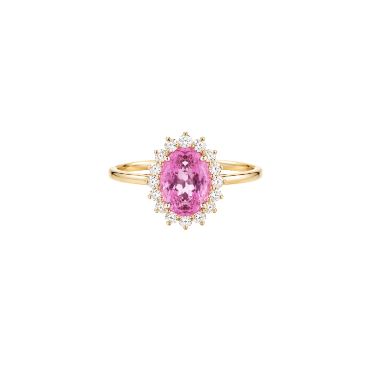 Anillo Zafiro Rosa Diamantes