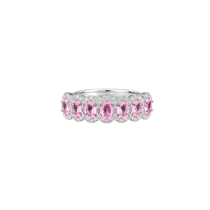 Pink Sapphire and Diamond Ring