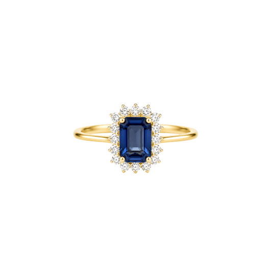 Anillo Zafiro Azul Diamantes