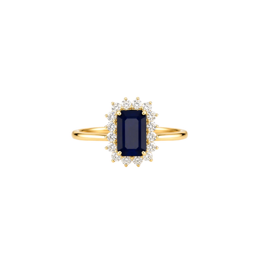 Anillo Zafiro Diamantes