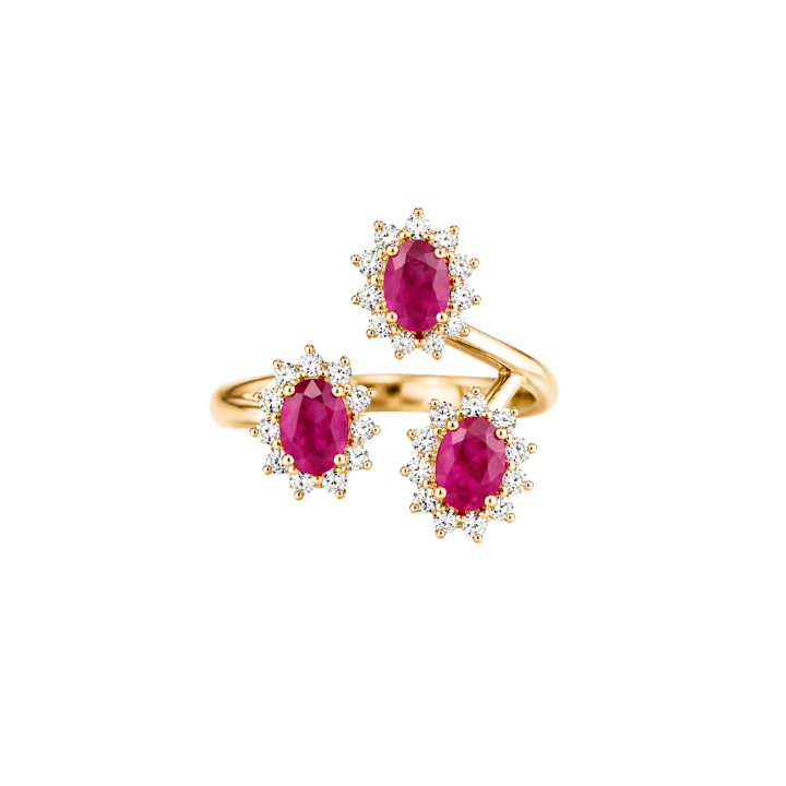Anillo Rubí Diamantes