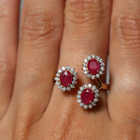 Anillo Rubí Diamantes