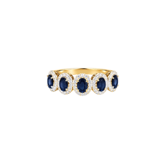 Anillo Zafiros Oval Diamantes