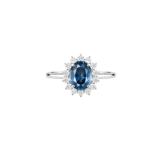 Anillo Zafiro Azul Diamantes