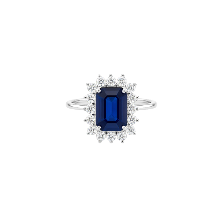 Anillo Zafiro Azul Diamantes