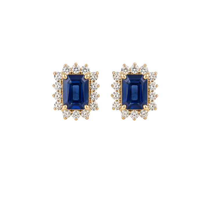 Aretes Zafiros Diamantes