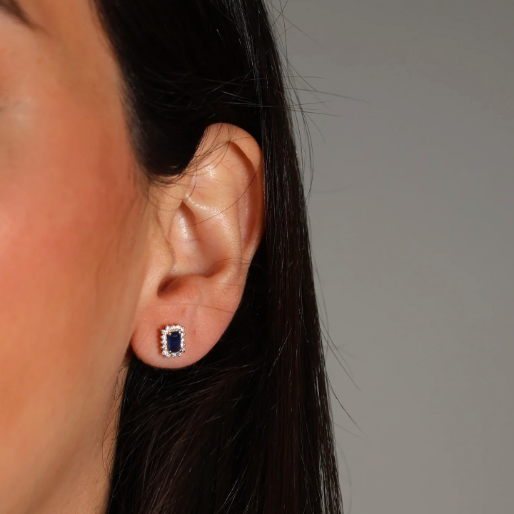 Aretes Zafiros Diamantes