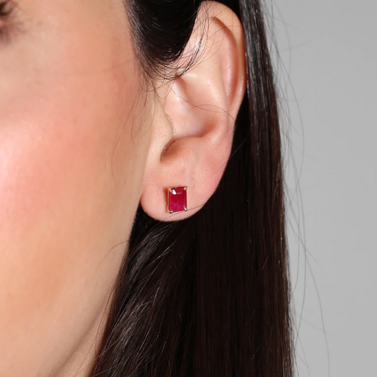 Aretes Rubí  Emerald