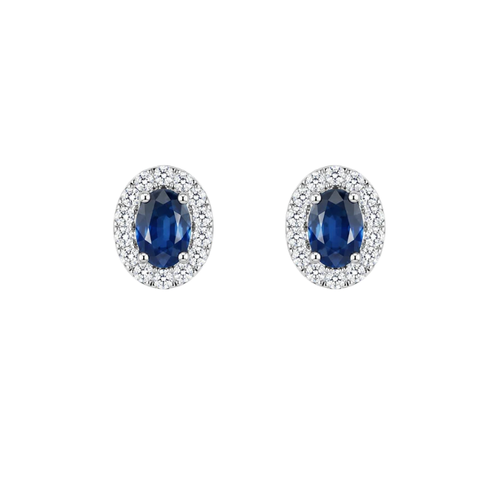 Aretes Zafiros Diamantes