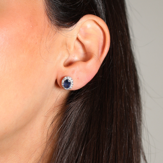 Aretes Zafiros Diamantes