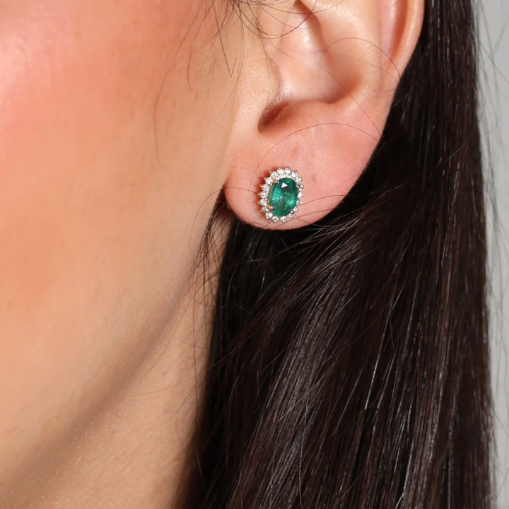 Aretes Esmeralda Diamantes