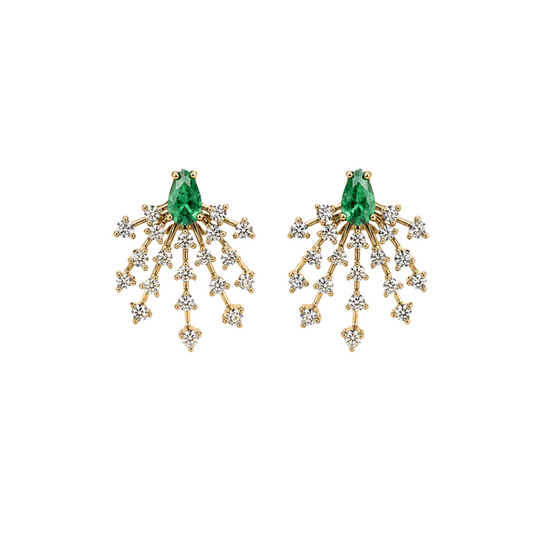 Aretes Esmeralda Diamantes