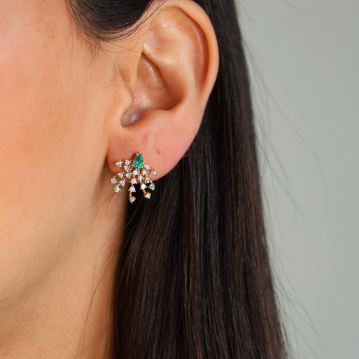 Aretes Esmeralda Diamantes
